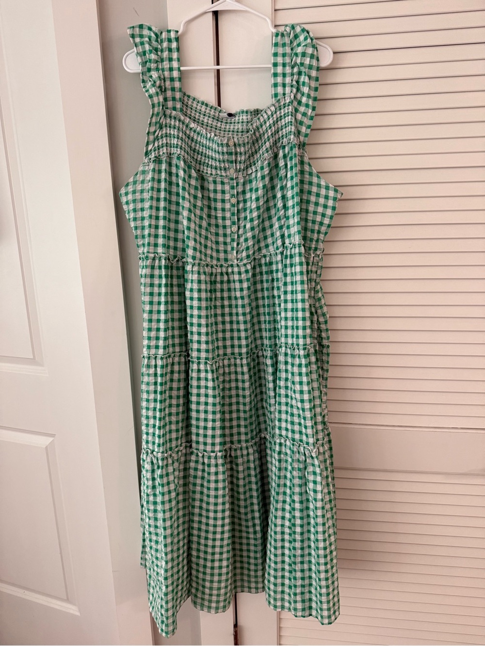 Green Gingham Tiered Sundress